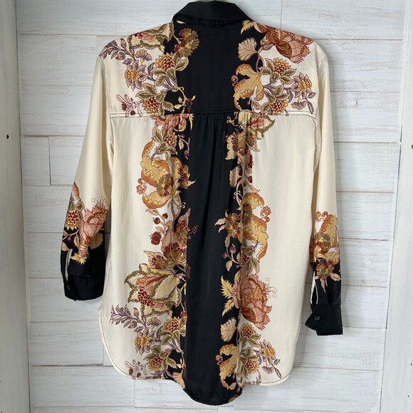 Anthropologie Womens The Brielle Relaxed Buttondown Blouse Floral Size XS - Picture 4 of 11
